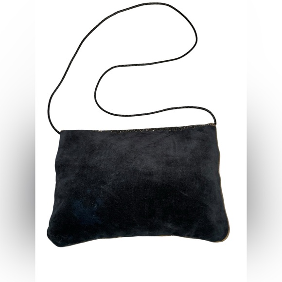 Antik Batik made in France Vintage Black and Gold Clutch Bag